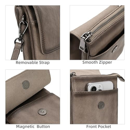 Iswee Rfid Blocking Small Crossbody Bag for Women Travel Classic Style - color: Grey