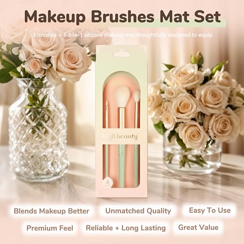 Travel Makeup Brush Set, Portable Makeup Kit with Pad Easy Clean Vegan Brush Set, ON THE GO Cosmetic Brushes Tools 4 Pcs for Women - size: Makeup Travel Set