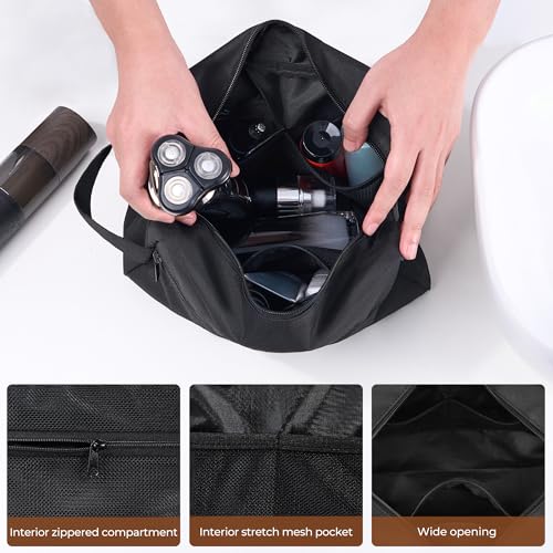 Elviros Hanging Toiletry Bag, Lightweight Travel Dopp Kit, Large, Black - color: Black, size: Large