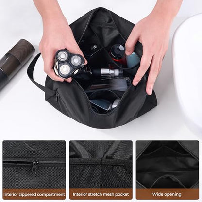 Elviros Hanging Toiletry Bag, Lightweight Travel Dopp Kit, Large, Black - color: Black, size: Large