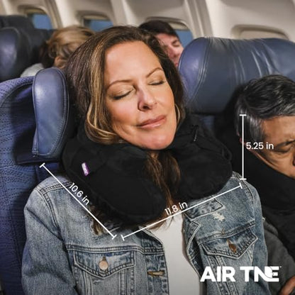 Cabeau Inflatable Travel Pillow – Air TNE – Adjustable, Lightweight, and Supportive for Sleeping on Airplanes, Trains, and Cars– Customized Fit and Compact Carrying Case (Slate Grey) - color: Slate Grey