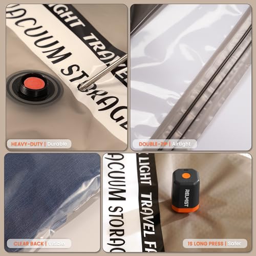 10 Pack Travel Vacuum Storage Bags with Portable Cordless Electric Pump