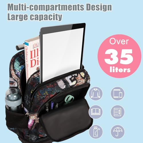 Tilami Rolling Backpack for Boys and Girls,Peace - color: Peace