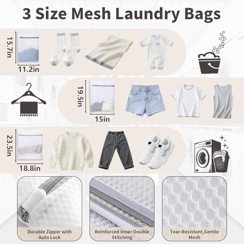 150L Laundry Bag Backpack with 3 Sizes Mesh Wash Bags and Shoulder Straps - color: Beige, size: 150L