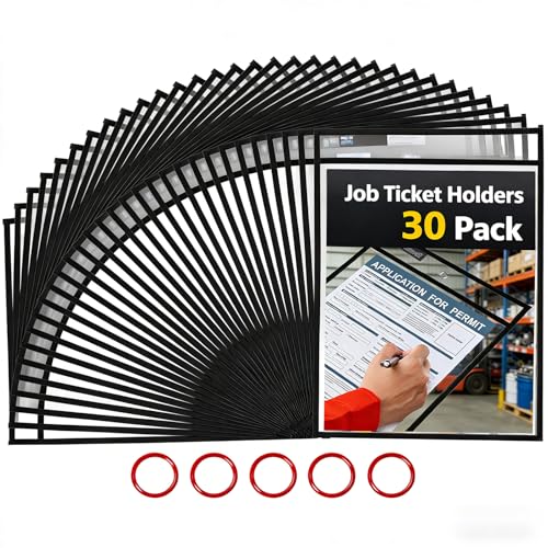 GAMENOTE 30 Pack Dry Erase Pockets, 10x14 Reusable Sleeves, Black - color: Black, size: 30 Pack