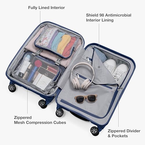 Traveler's Choice Pagosa Hardshell Expandable Luggage with Spinner Wheels, Navy, 22-Inch Carry-on - color: Navy, size: 22-Inch Carry-on