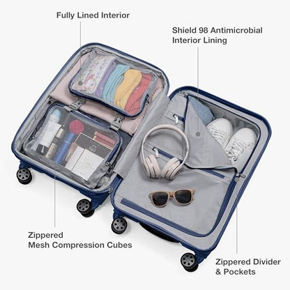 Traveler's Choice Pagosa Hardshell Expandable Luggage with Spinner Wheels, Navy, 22-Inch Carry-on - color: Navy, size: 22-Inch Carry-on