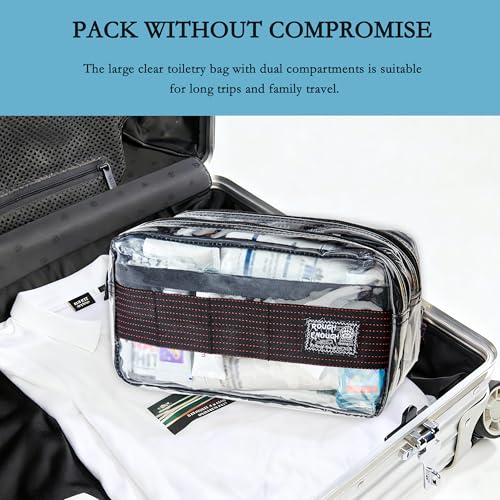 Rough Enough Clear Travel Toiletry Bag for Men Women Traveling Toiletries Essentials Shaving Hygiene Dopp Kit