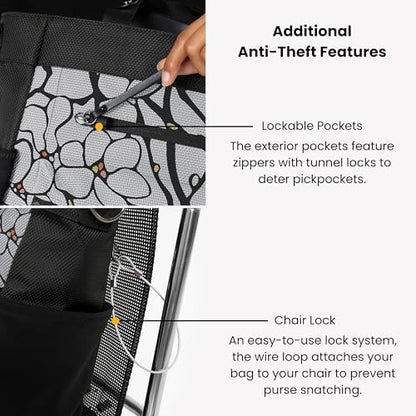 Sherpani Soleil, Anti Theft Convertible Backpack Tote (Sakura) - color: Floral Grey