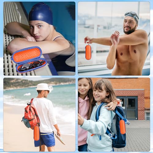 Swim Goggle Case, Protective Cases with Clip - color: Orange Color