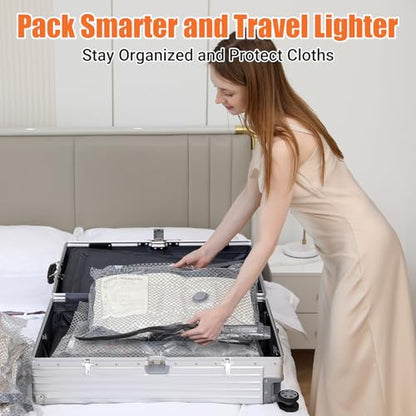 Vacuum Storage Bags for Travel with Cordless Electric Pump, 15 Pack - size: 15 Combo Travel Size
