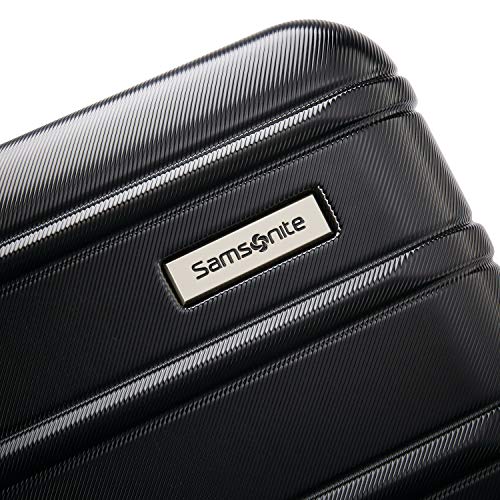 Samsonite Omni 2 24-Inch Medium Checked Hardside Luggage with 360° Spinner Wheels - Scratch Resistant Hardshell - TSA Lock - Expandable Polycarbonate Shell for Lightweight Travel - Midnight Black - color: Midnight Black, size: Checked-Medium Spinner