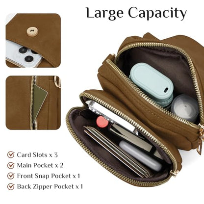 Fashion Small Crossbody Bags for Women Trendy Designer Cell Phone Purses - color: Sandy Brown