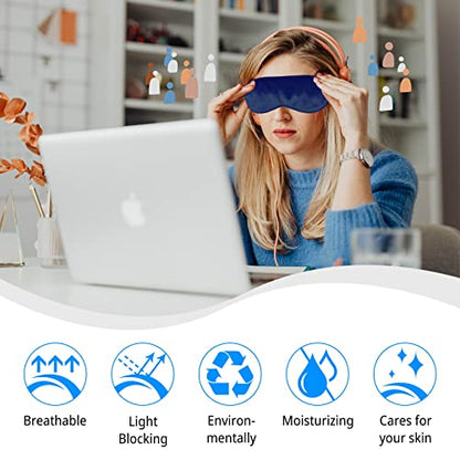 1 Pack Sleep Mask, Silk Eye Mask with Elastic Strap, Blindfold, Soft Silk Sleeping Mask for Girls, Women, Men (Pink) - color: Pink
