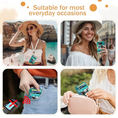 Yonlevres Elephant Credit Card Holder Slim RFID Wallet Women Small Cute - color: Elephant