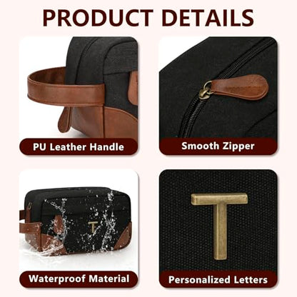 Personalized Toiletry Bag for Men, Birthday Gifts for Men Him - style: T
