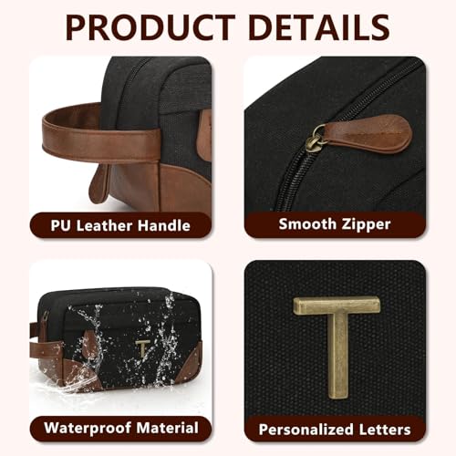 Personalized Toiletry Bag for Men, Birthday Gifts for Men Him - style: T