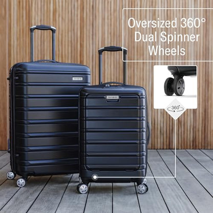 Samsonite Omni 2 24-Inch Medium Checked Hardside Luggage with 360° Spinner Wheels - Scratch Resistant Hardshell - TSA Lock - Expandable Polycarbonate Shell for Lightweight Travel - Artic Silver - color: Arctic Silver, size: Checked-Medium Spinner