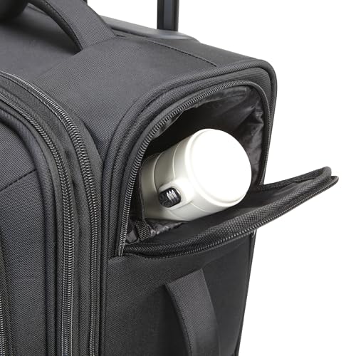 Kenneth Cole REACTION The Venturer 20-Inch Carry-On Lightweight Durable Softside 8-Wheel Spinner Cabin Size Luggage, Black - color: Black, size: Medium