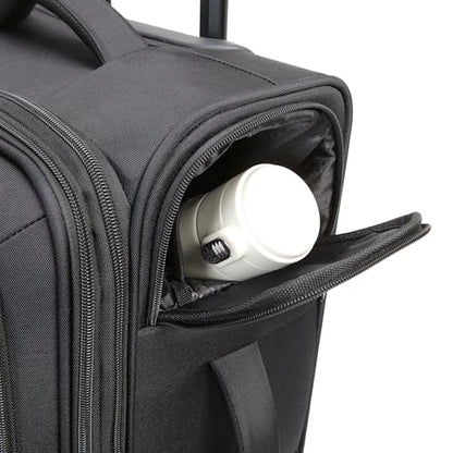 Kenneth Cole REACTION The Venturer 28-Inch Carry-On Lightweight Durable Softside 8-Wheel Spinner Cabin Size Luggage, Black - color: Black, size: Large