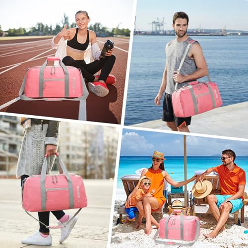 Foldable Travel Bag 85L, Extra Large Duffel for Camping & Trips - color: pink, size: 85L