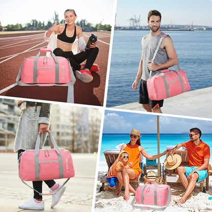 Foldable Travel Bag 85L, Extra Large Duffel for Camping & Trips - color: pink, size: 85L