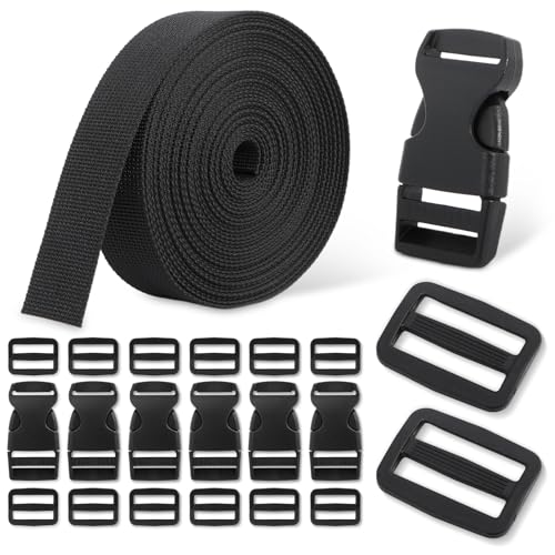 1-Inch Buckle and Strap Kit, 6-Yard Polyester Webbing, 6 Buckles