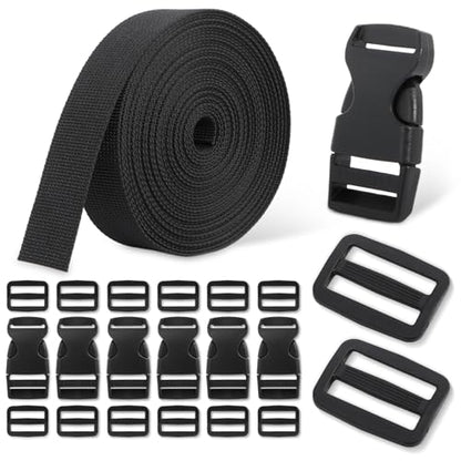 1-Inch Buckle and Strap Kit, 6-Yard Polyester Webbing, 6 Buckles