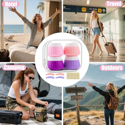 4 Pack Silicone Travel Cream Containers, Refillable Toiletry Jars - style: A