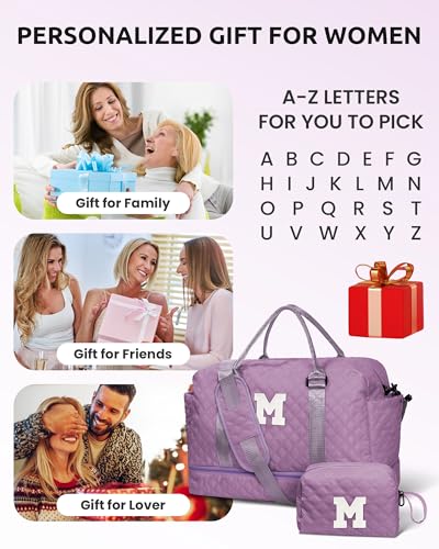 Unique Gift for Teens-Overnight Bags for Women, Personalized - color: Purple, style: D