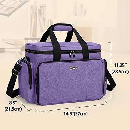 BAFASO Large Makeup Bag Cosmetic Bag with Removable Dividers, Purple - color: Purple