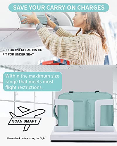 WONHOX Large Travel Laptop Backpack Expandable Flight Approved Backpack Carry on Backpack for Women Men Waterproof 17inch Laptop Daypack Hiking Work Backpack with Shoe Compartment Light Blue - color: A5-turquoise