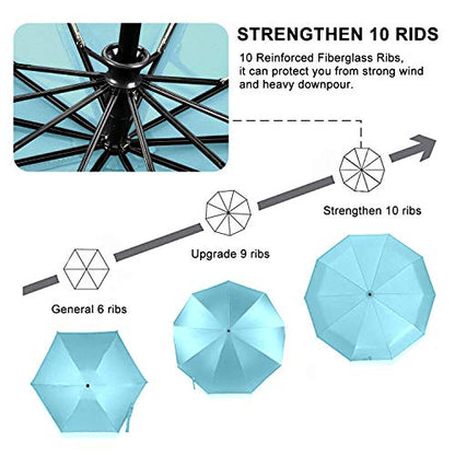 TradMall Travel Umbrella Windproof 56 Inches Canopy, Sky Blue - color: Sky Blue, size: 56 Inches