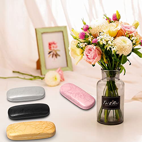 ZONLY Eyeglasses Case,(4 Piece) Unisex Hard Shell Eyeglasses Cases Protective Case For Glasse - color: Grain Pattern
