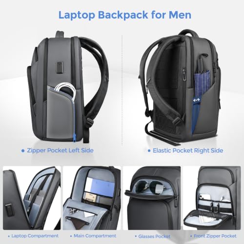 17.3 Inch Laptop Backpack for Men Women, 30L Travel Backpack - color: Dark Grey