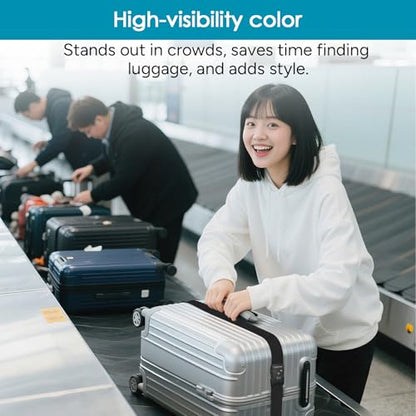 Travel Inspira Luggage Straps for Suitcases with TSA Lock - color: Black