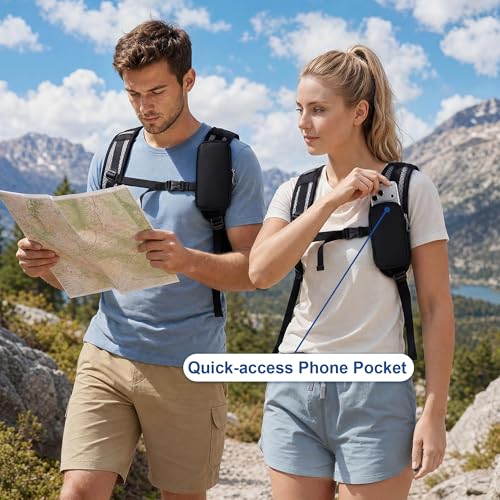 TILYMOL 15L Small Hiking Backpack for Men Women – Foldable Packable Daypack with Hydration System Compatible & Shoulder Strap Phone Pocket, Lightweight for Travel Camping Outdoor (Black) - color: Black