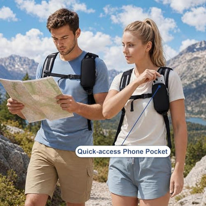 TILYMOL 15L Small Hiking Backpack for Men Women – Foldable Packable Daypack with Hydration System Compatible & Shoulder Strap Phone Pocket, Lightweight for Travel Camping Outdoor (Black) - color: Black