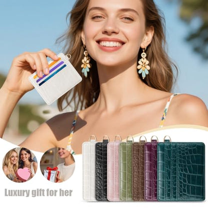 Slim Credit Card Holder Crocodile Wallet Women Thin Wallets - color: A Beige