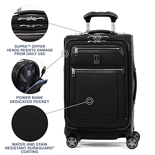 Travelpro Platinum Elite Carry-On Luggage Spinner, Black, 21-Inch - color: Shadow Black, size: Carry-On 21-Inch