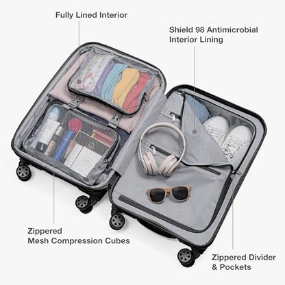 Traveler's Choice Pagosa Hardshell Expandable Luggage with Spinner Wheels, Black, 22-Inch Carry-on - color: Black, size: 22-Inch Carry-on