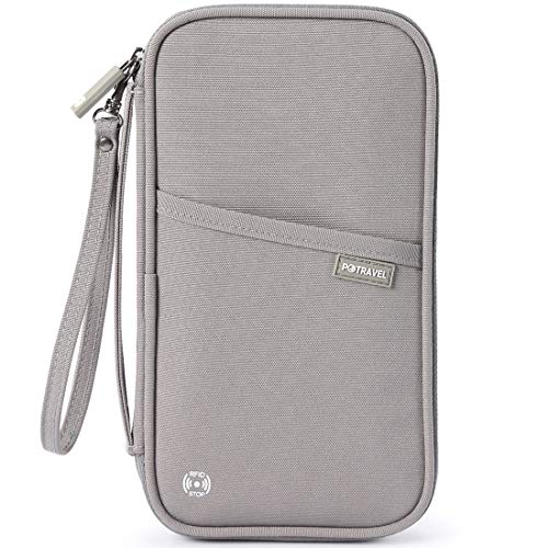 VanFn RFID Travel Passport Wallet, Family Passport Holder, Trip Document Organizer P.Travel Series (Nylon - Grey) - color: Grey