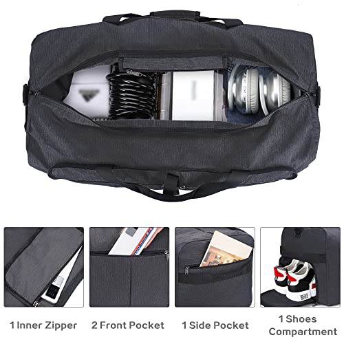80L EXTRA LARGE Foldable Waterproof Travel Duffle Bag for Men and Women - color: Black, size: 80L