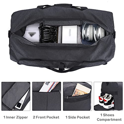 80L EXTRA LARGE Foldable Waterproof Travel Duffle Bag for Men and Women - color: Black, size: 80L