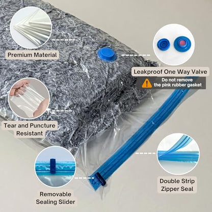 Vacuum Storage Bags with Hand Pump, Vacuum Seal Space Saver Bags, 25 Combo