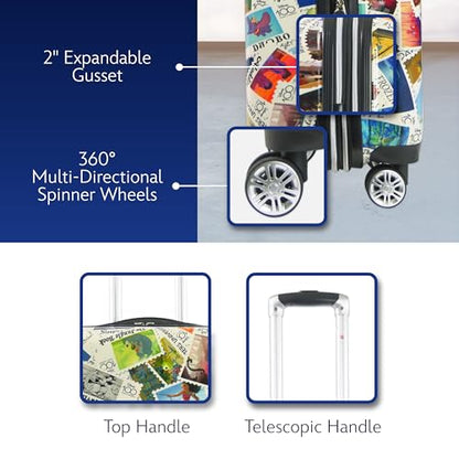 FUL Disney Stamps 22 Inch Carry On Luggage, Multi - size: 22 Inch