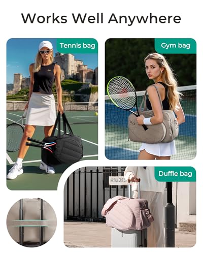 BAGSMART Tennis Gym Bag for Women, 2-in-1 Pickleball Backpack Sports Duffle - color: Slate Green