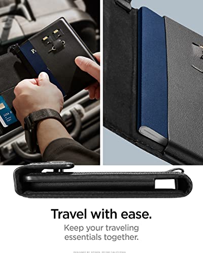 Spigen Life Passport Card Cover Holder, RFID Blocking - color: Black