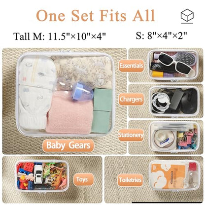 Zipper Pouches, Hard Shell Toiletry Bag, Cosmetic Bags (Tall M + 5S) - size: Tall M+5S