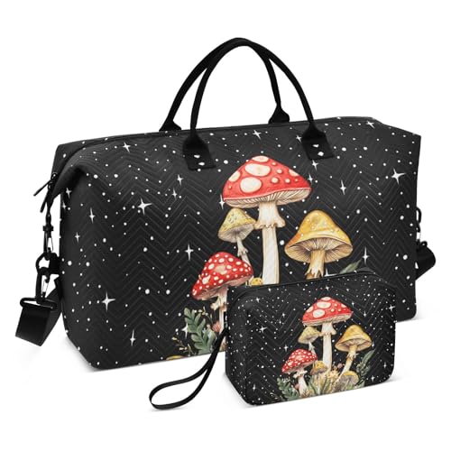 Mushroom Quilted Travel Bags Weekender Duffle Bags - color: Color 16